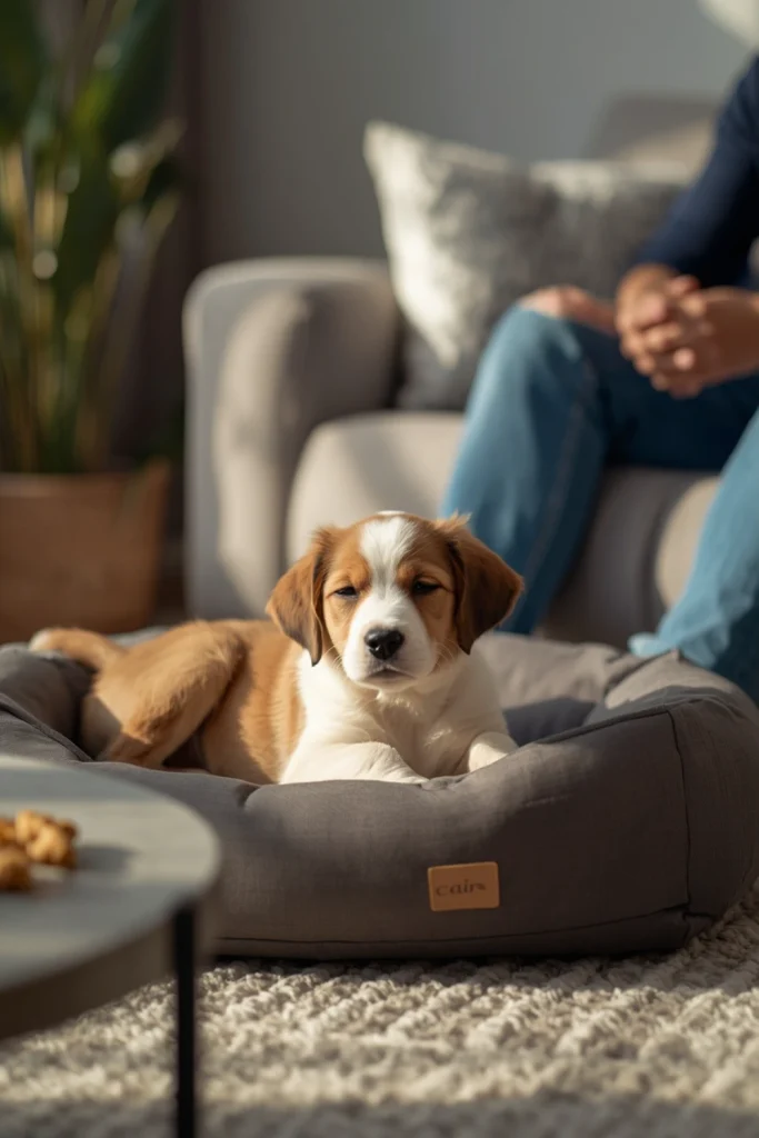 Teach Your Puppy to Settle on a Bed