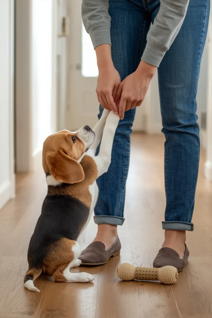 Stop Moving When Your Puppy Bites Your Clothes