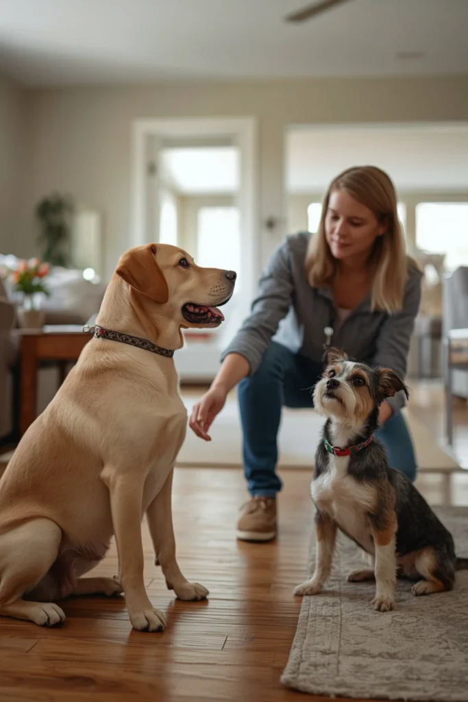 Teach Both Dogs Their Names and Basic Commands