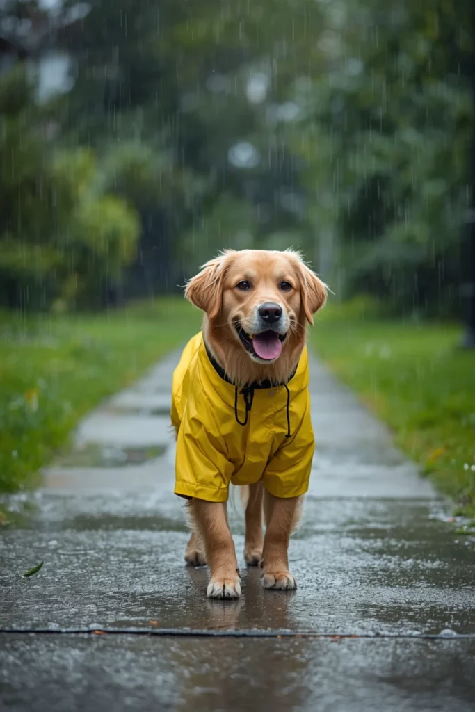 Use a Comfortable Waterproof Dog Raincoat