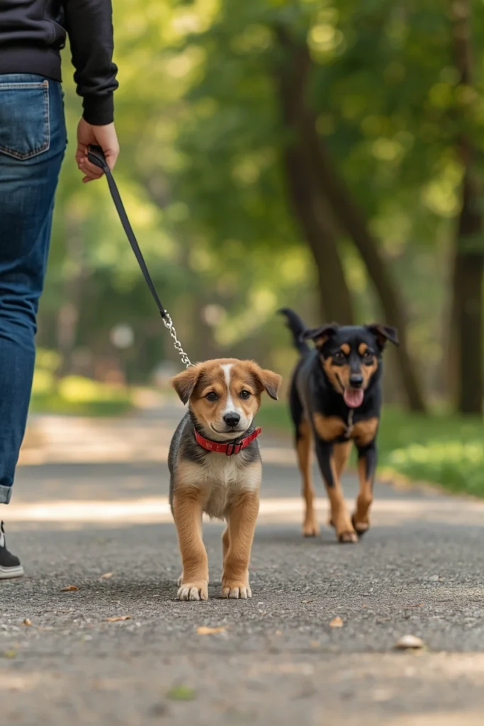Practice Calm Walking Around Other Dogs